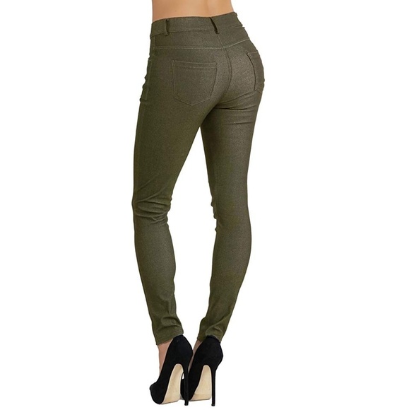 Jean Look Cotton Blend Jeggings Tights Slimming Fu - Picture 2 of 4